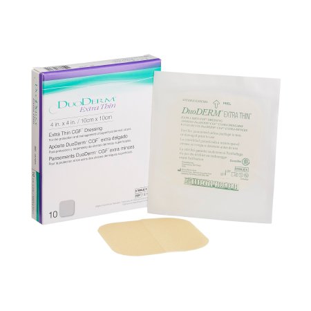 Hydrocolloid Dressing DuoDERM® Extra Thin 4 X 4 Inch Square Sterile