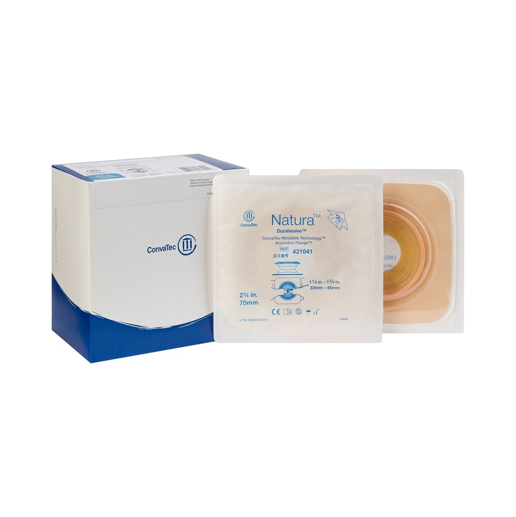 Ostomy Barrier Natura™ Moldable Durahesive® Adhesive 70 mm Flange Natura™ System Hydrocolloid Tape Collar 1-1/4 to 1-3/4 Inch Opening