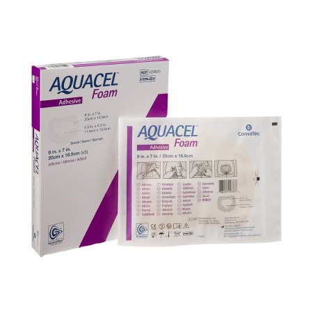 Silicone Foam Dressing Aquacel® 7 X 8 Inch Sacral Silicone Adhesive with Border Sterile